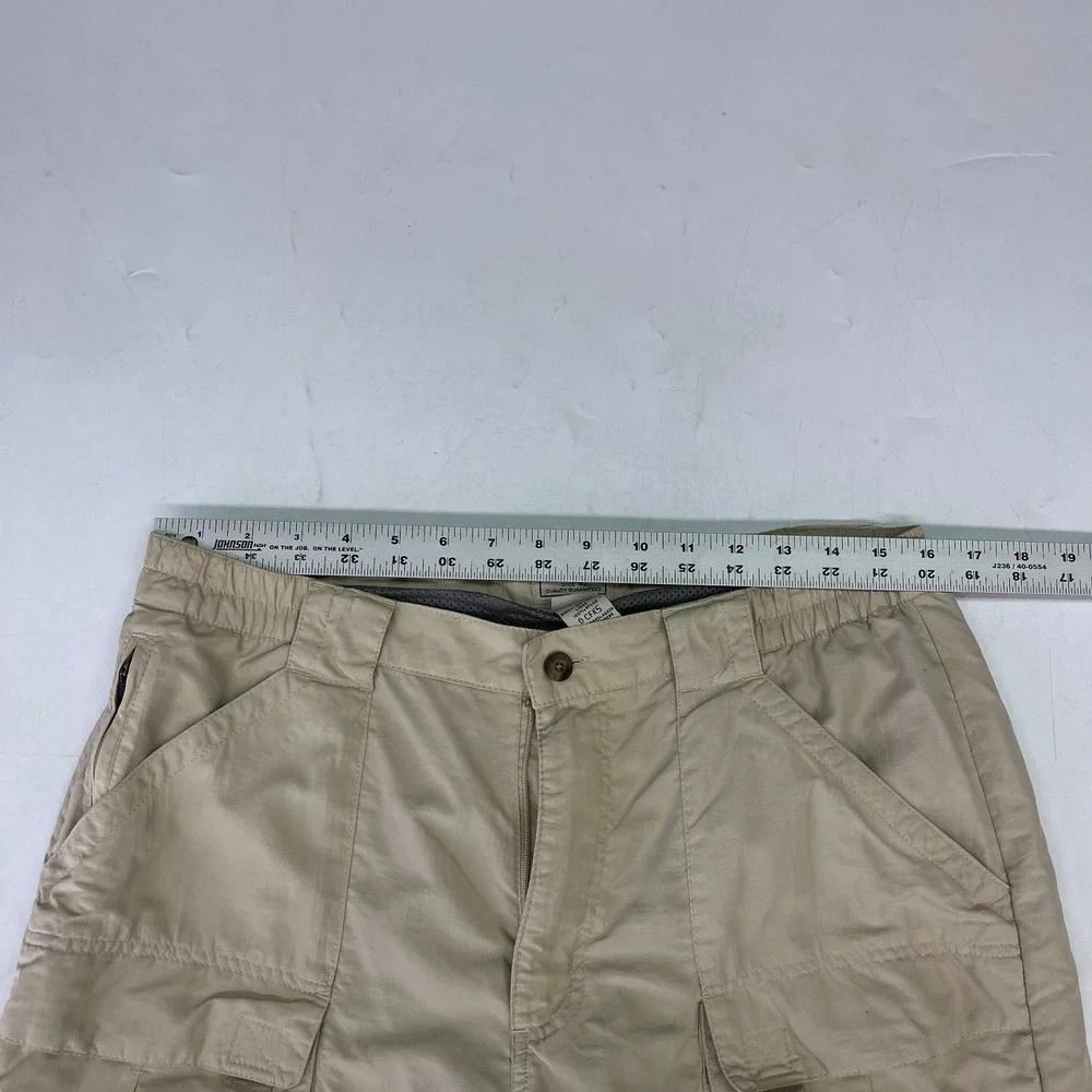 LL Bean Mens Khaki Tan Convertible Zip Off Cargo Hiking Pants Outdoor Size 35 - Picture 12 of 14